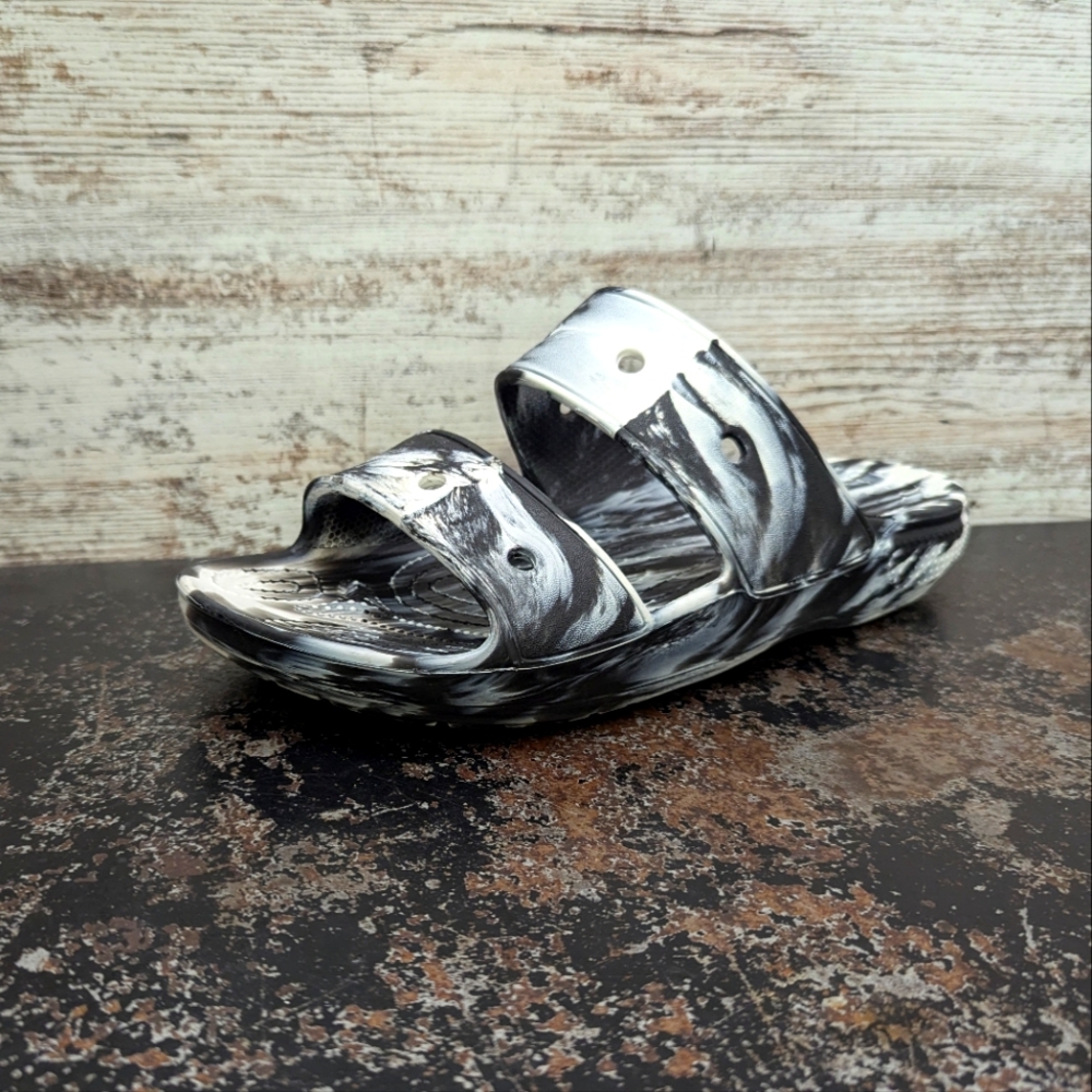 Mens Crocs Classic Marbled Sandals Shoes Sz 11 M Used 207701 Dual Comfort